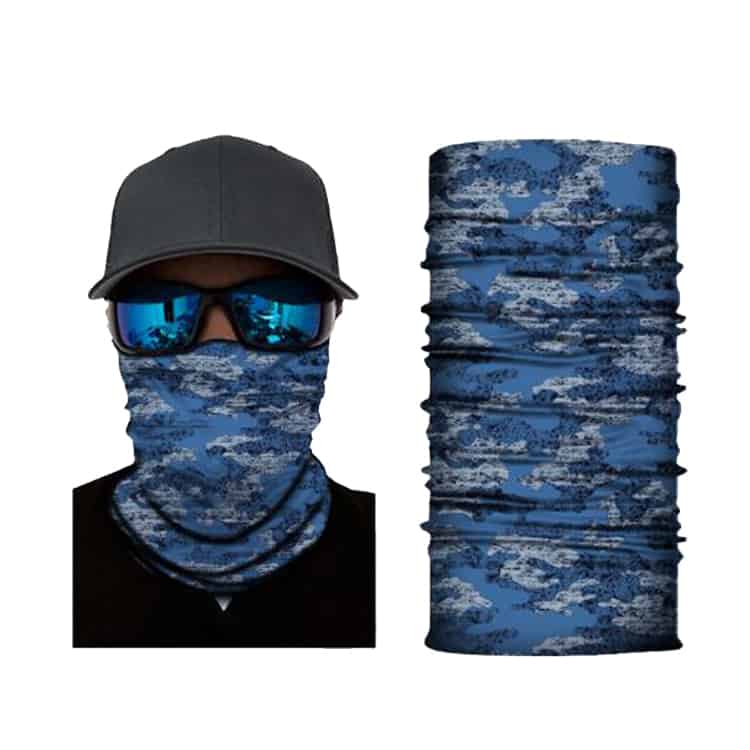 Blue Grunge Camo S219 - Fitted Neck Gaiter - Fishing Outlet