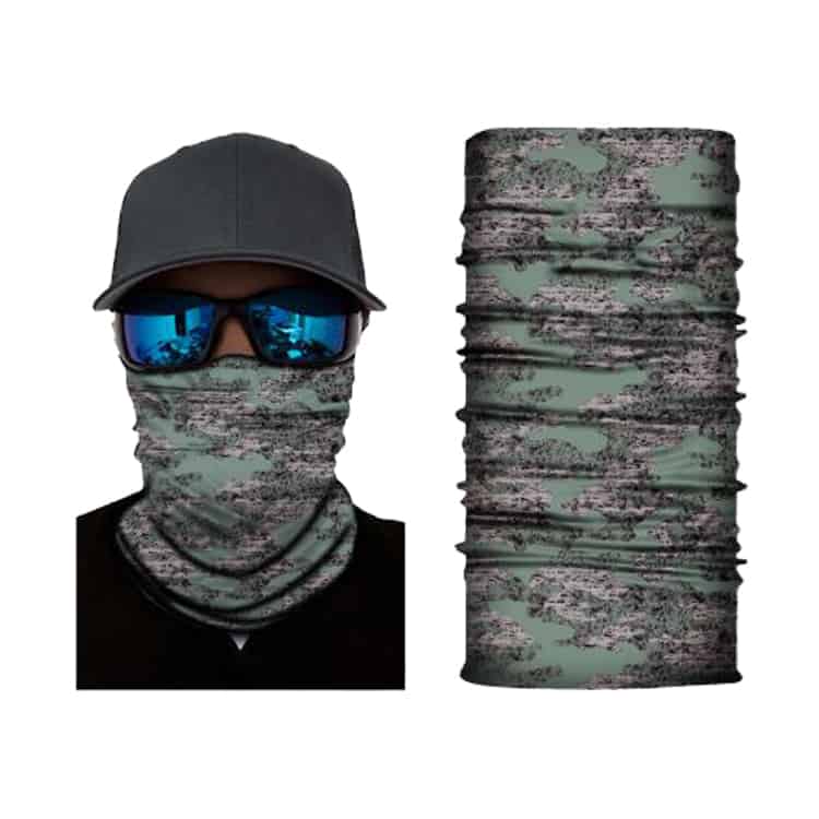 Green Grunge Camo S209 - Fitted Neck Gaiter - Fishing Outlet