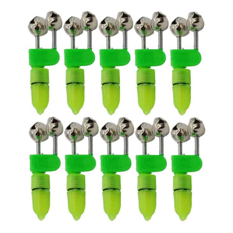 10x Fishing Bells with Green Lights - Fishing Outlet